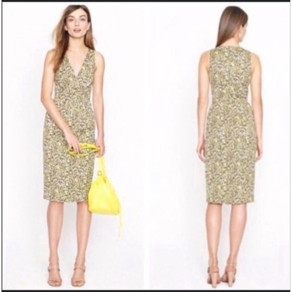 J.CREW Dresses & Skirts - J. Crew Sheath Dress Size 6 Fabiola Leopard Print Sleeveless Pockets